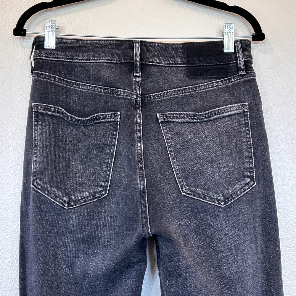 Gap Vintage Slim Sky High Jeans Womens 28 6R Washed Black Raw Hem Stretch Denim - Picture 11 of 11